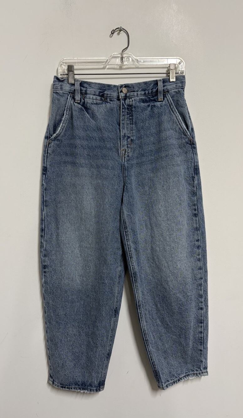 Pistola High Rise Cropped Barrel Jeans Hemp Organic Cotton Relaxed Size 27